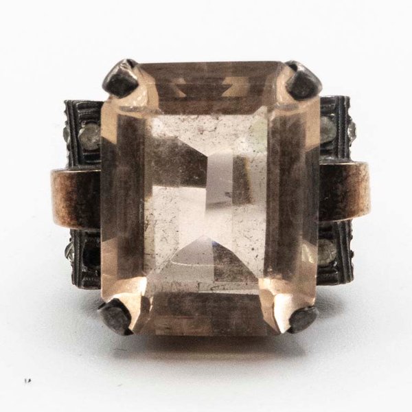 Anillo de Plata con Cristal Rectangular Grande - imagen 1