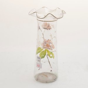 Florero de Cristal Hialino con Esmalte y Flores - 22cm - imagen 2