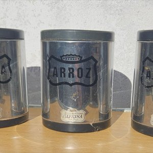 Juego de Latas de Cocina de Acero Inoxidable "Alfrisa" - Harina, Arroz, Azúcar - imagen 1