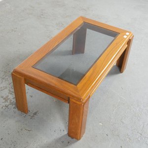 Mesa de Sala con Tapa de Vidrio Biselado y Marco de Madera - imagen 2