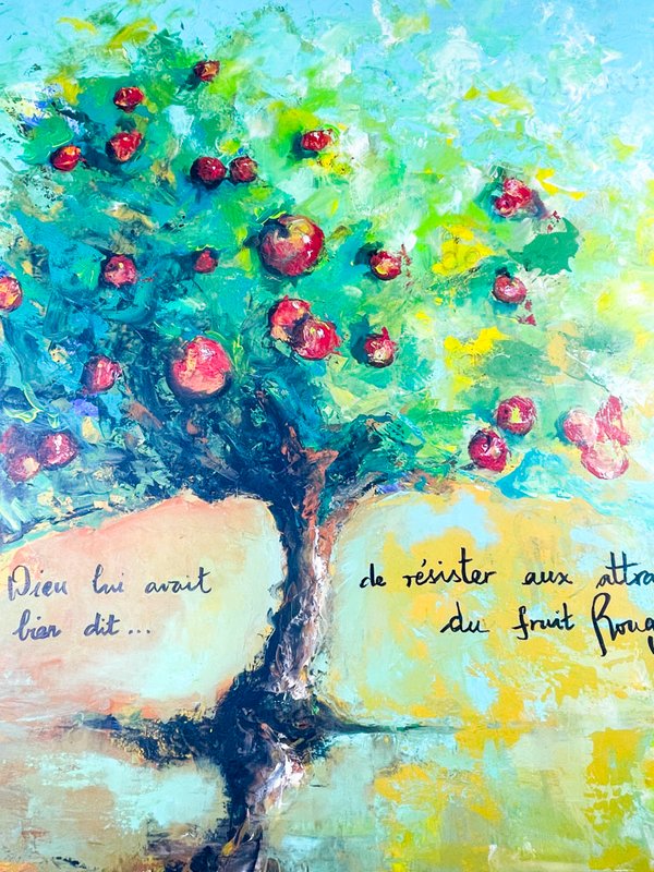 Pintura de árbol frutal en bastidor - imagen 2