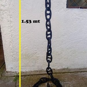 Lote siguiente: Lámpara de Pie Artesanal con Cadena de Barco Negra, 1.53m