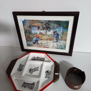 Lote anterior: Cuadro estilo Van Gogh, copetinero de loza y posa mate de cuero