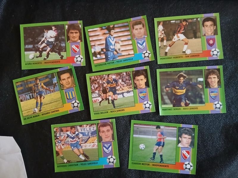 Lote de 8 Figuritas Fútbol 96 Cromy / Upper Deck Argentino