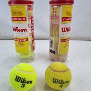 L 380 - 6 Piezas - Set de 6 pelotas de tenis marca Wilson "Championship Extra Rendement", en sus envases originales, ideales para aficionados y - imagen 3