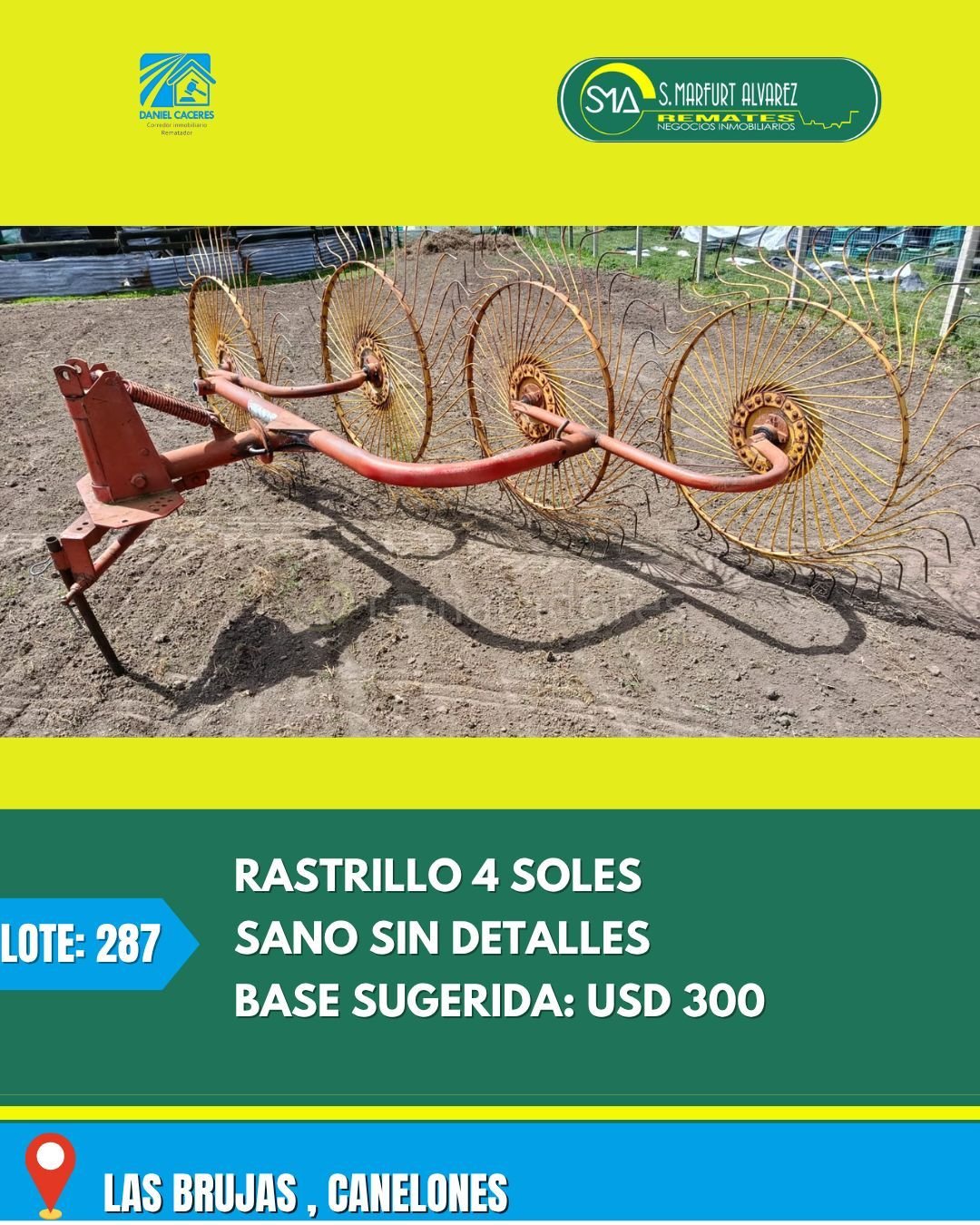 Rastrillo de 4 soles para tractor