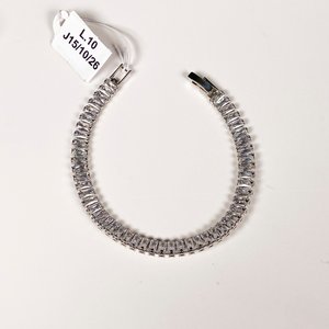 Pulsera Tenis con Circonias Talla Baguette en Metal Plateado - imagen 2
