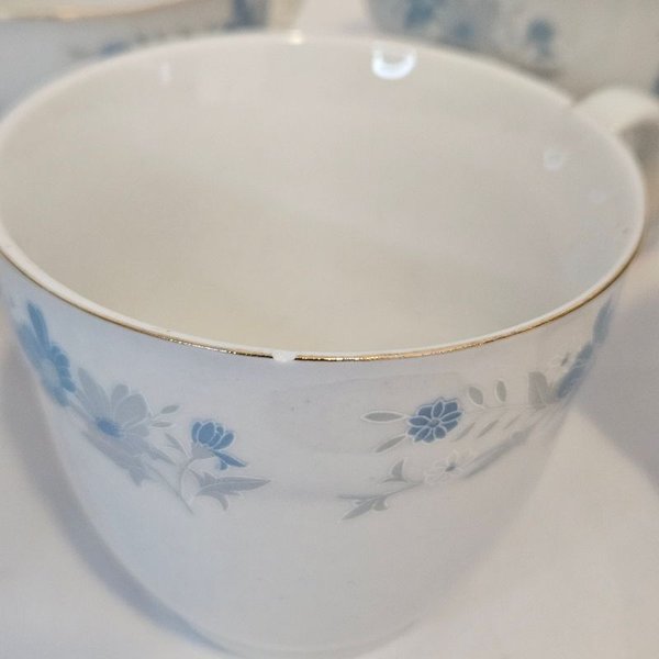 Juego de té hermoso en porcelana blanca y azul - imagen 5