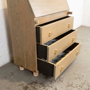 Mueble Secretaire Antiguo con Tres Cajones y Puerta Abatible - imagen 3