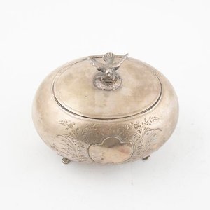Alhajero Oval de Plata con Tapa Abatible y Figura de Ave - imagen 2