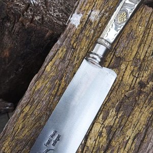 Cuchillo Franz Wenk Solingen Cabo Alpaca con Apliques Bronce - imagen 4