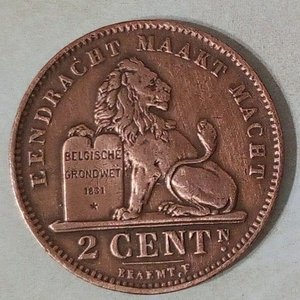 Moneda de 2 Céntimos de Bélgica 1902 - Cobre, Rey Leopoldo II - imagen 2