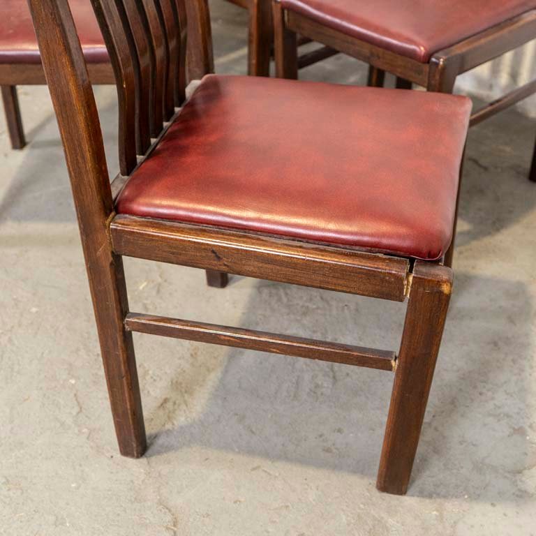 Sillas de madera con asientos tapizados en cuerina para restaurar - imagen 3