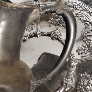 Jarra y Plato Decorativo "Superior Silver Co." - imagen 4