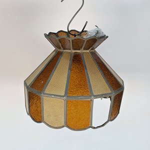 Colgante Vitraux Beige y Marrón con Detalles, Una Luz - imagen 1