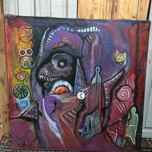 Lote siguiente: Óleo sobre tela "Humanidad" de Walter Utrico, 95 x 94 cm