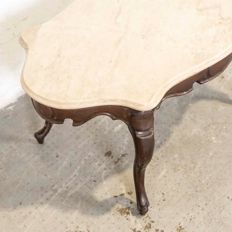 Mesa de living victoriana con tapa de mármol lobulada - imagen 2