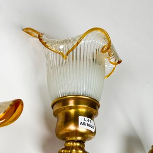 Par de apliques de bronce con tulipas - imagen 4