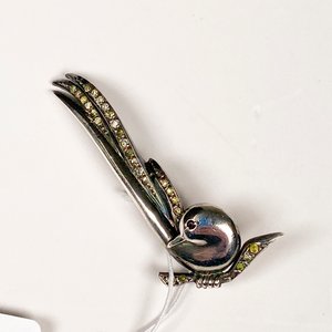 Prendedor Ave Estilo Francés en Plata con Marquesitas - imagen 3
