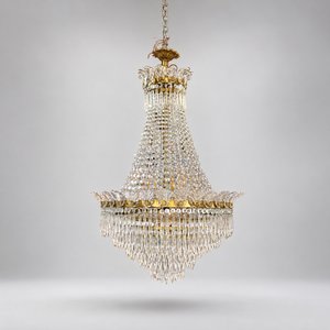 Gran Colgante de Cristal y Bronce con Detalles Vintage - imagen 1