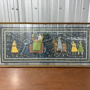 Ilustración Estilo Rajastaní-Mughal: Procesión Real con Marco Dorado - imagen 4