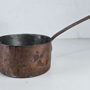 Par de Cacerolas Antiguas de Cobre con Mangos - imagen 3