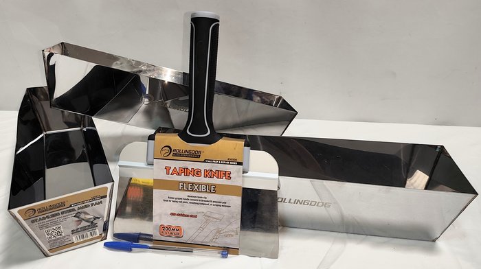 Lote de 3 Moldes para Drywall y Espátula Taping Knife Marca Rollingdog