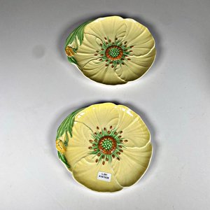 Dos Despojadores Carlton Ware Loza Inglesa Diseño Floral Amarillo - imagen 1