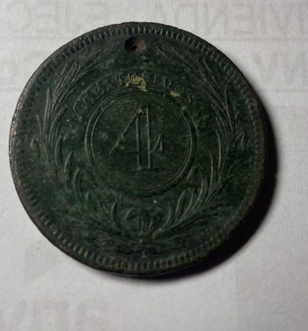 Moneda Antigua de 4 Centésimos de 1869 - imagen 1