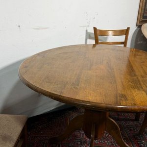 Comedor de madera estilo moderno con tapa redonda revirada - imagen 4