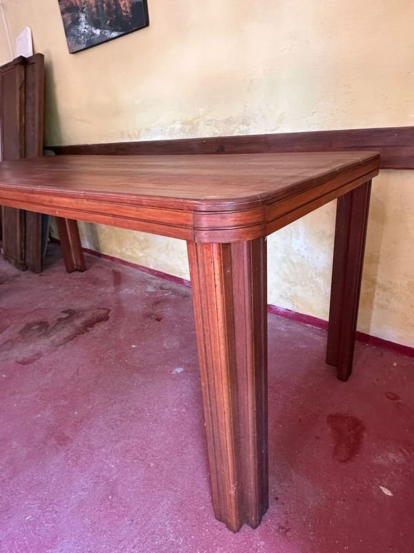 MESA DE MADERA DE COMEDOR EN MADERA DURA ESQUINAS REDONDEADAS - imagen 4