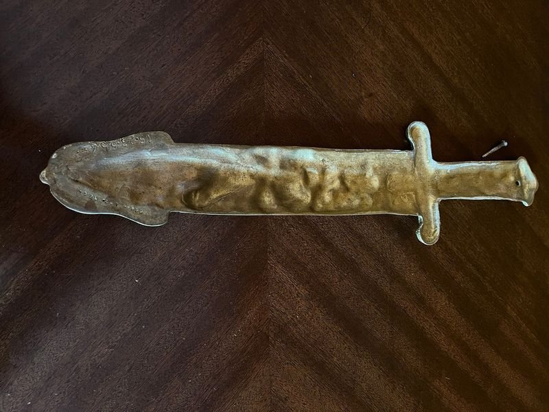 Destapador y espada de bronce macizo - Colección de armas antiguas - imagen 4