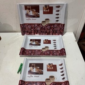 Set de 3 Bandejas de Melamina con Diseño "Coffee Break" - imagen 2