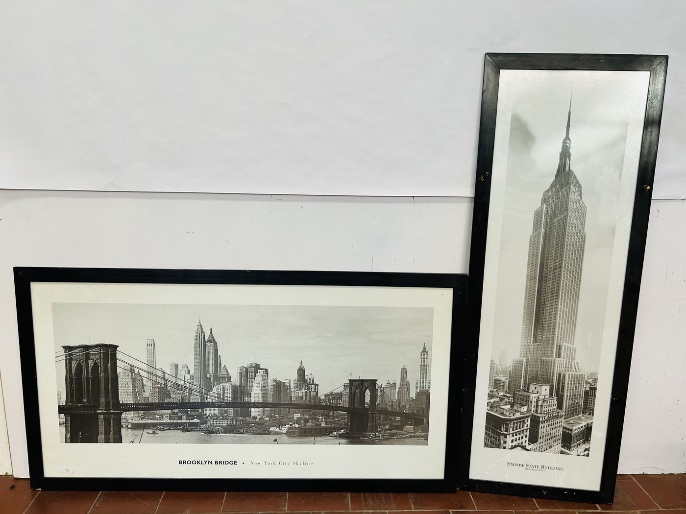 Dos Láminas Enmarcadas: Puente de Brooklyn y Empire State Building