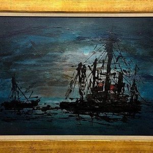 Lote siguiente: Óleo sobre tela: Naufragio de Santa María del Luján, atribuido a Rafael Ruano
