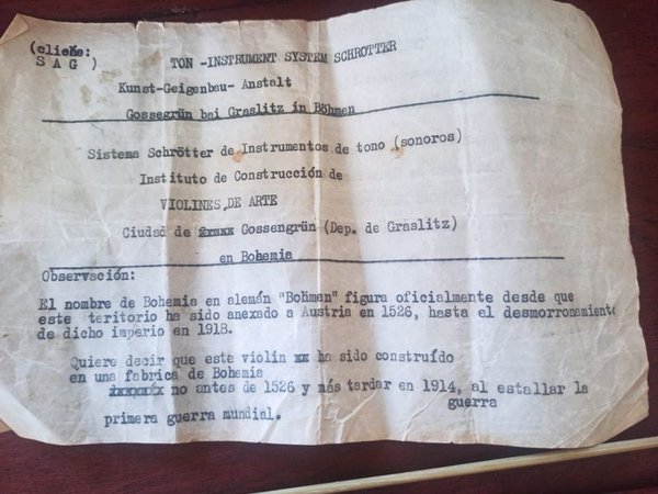 UNICA PIEZA, ANTIGUO VIOLIN DE MAS DE 110 AÑOS DE FABRICA ALEMAN - imagen 5
