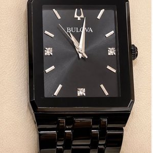 Reloj Bulova 98D164 Rectangular Negro Acero Inoxidable con Cristales - imagen 1