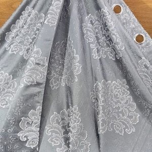 Par de Cortinas Grises con Diseño Floral - Medidas 2.25 x 1.40 mts - imagen 3