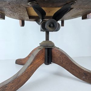 Sillón de Escritorio Antiguo de Roble con Mecanismo Giratorio - imagen 3