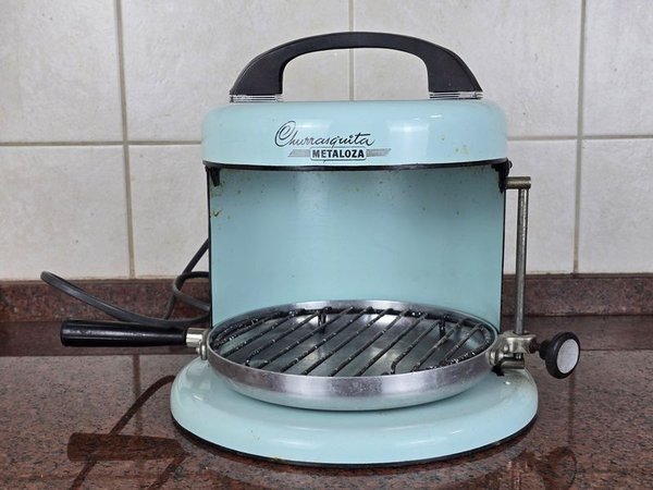Churrasquita Eléctrica Metaloza Celeste Vintage - imagen 1