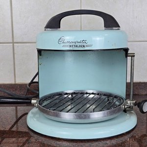 Churrasquita Eléctrica Metaloza Celeste Vintage - imagen 1