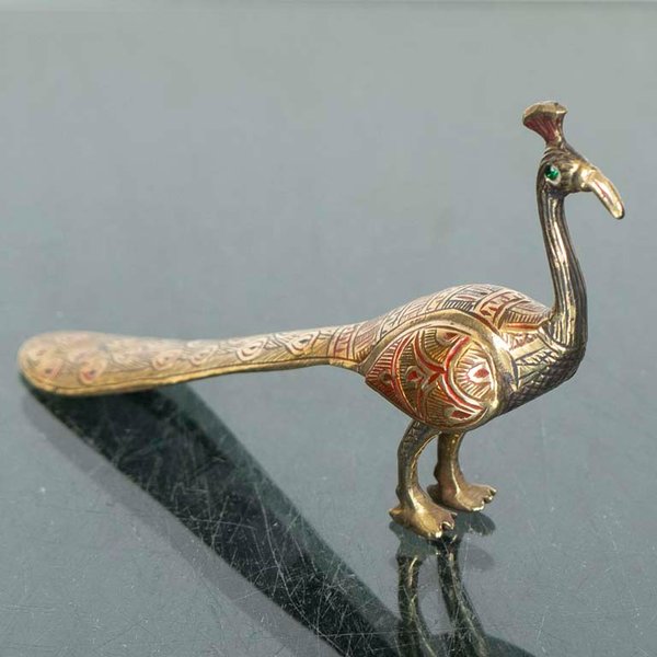 Calzador de Bronce con Figura de Ave Decorada - imagen 1