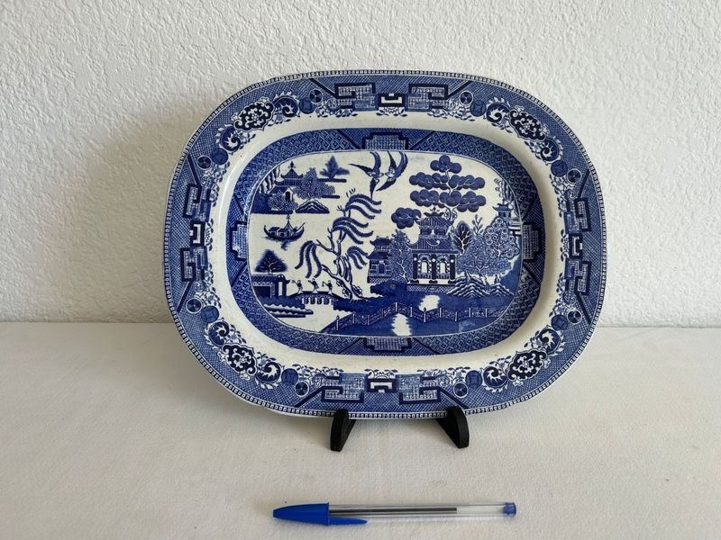 Fuente Inglesa 35x28cm: Placa de Porcelana Azul y Blanca - imagen 6
