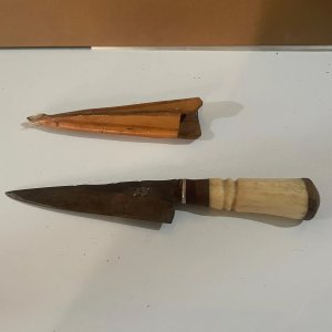 Cuchillo Criollo Tatu con Hoja de Tijera de Tusar y Cabo de Hueso - imagen 2