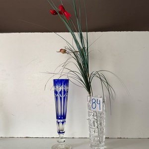 Lote anterior: Juego de 2 Floreros de Cristal Tallado Azul y Transparente