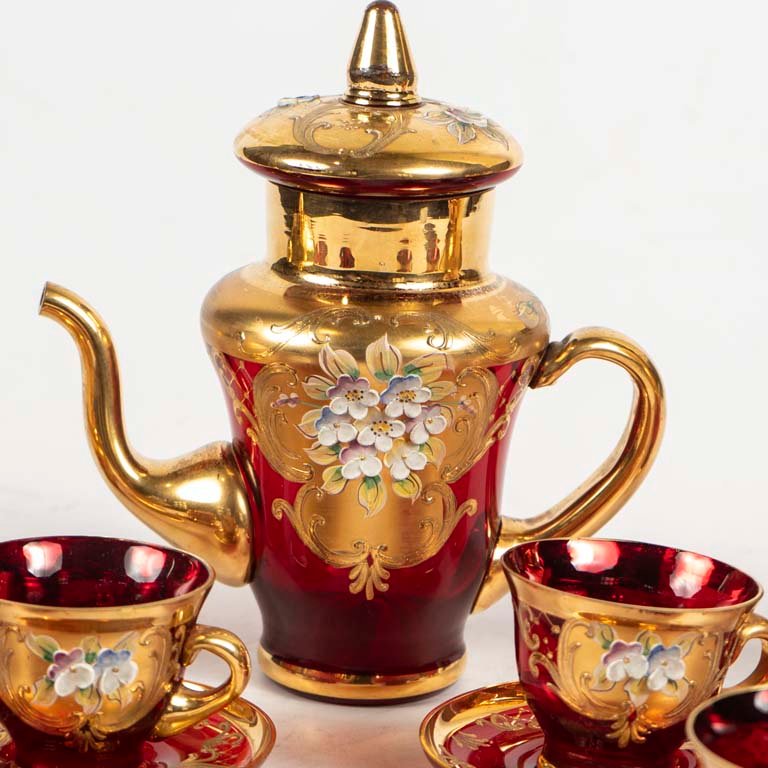 Servicio de café en cristal veneciano - imagen 2