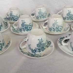 Juego de 10 Tazas y Platos de Café en Loza Inglesa Trentman - imagen 2