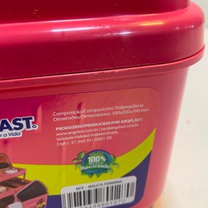 Valija Organizadora Plástica Rosada con 2 Bandejas y Compartimentos - imagen 4