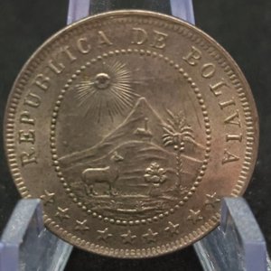 Moneda de Bolivia 5 Centavos 1918 Níquel KM# 173.1 Sin Circular - imagen 2