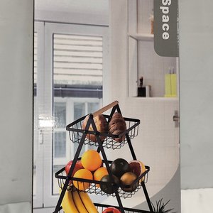 Centro de Mesa Frutero de Hierro Negro con 3 Niveles, Nuevo en Caja - imagen 3